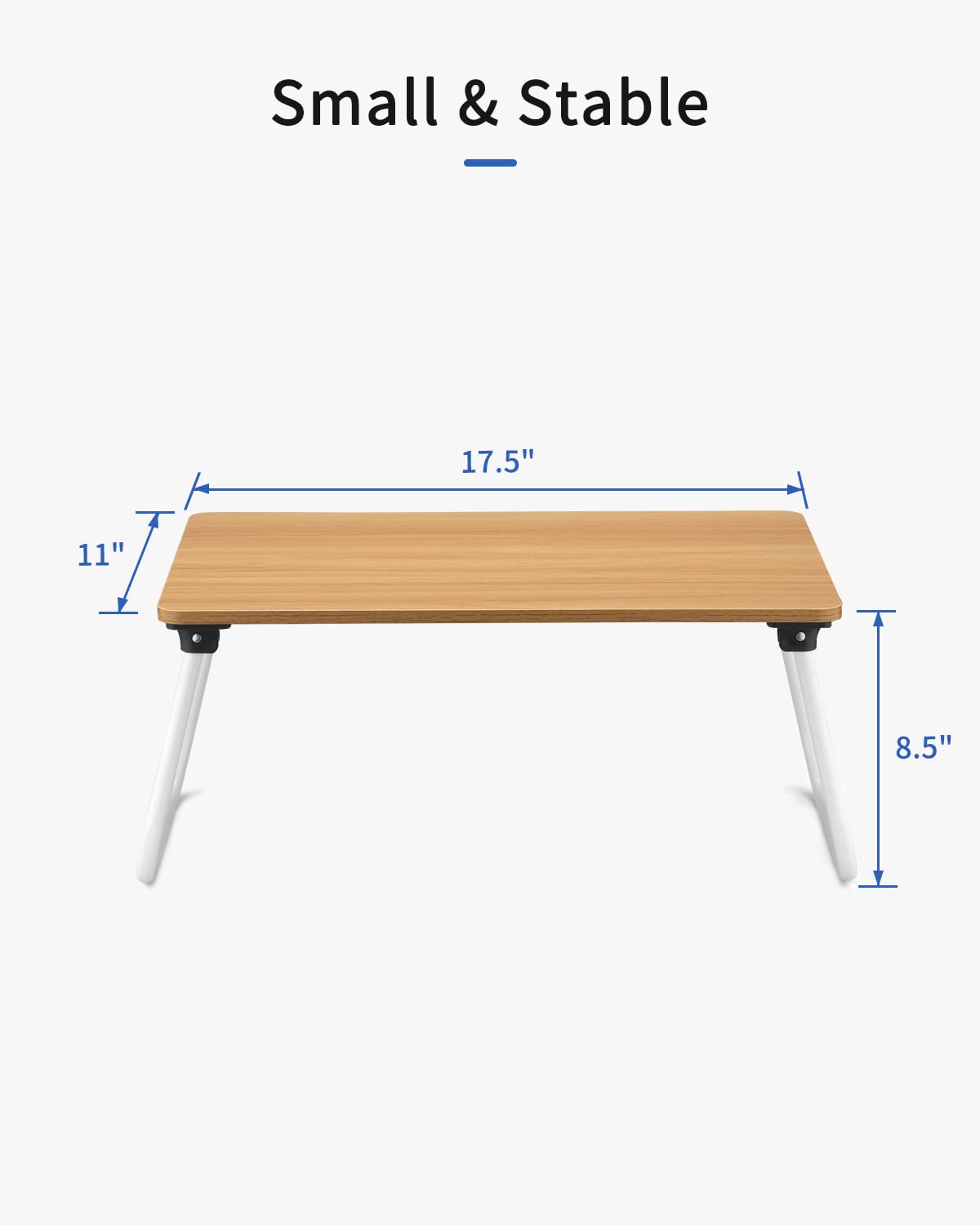 Premium Folding Lap Desk - Portable Laptop Stand for Bed, Sofa & Floor - Lightweight Wooden Tray for Breakfast, Work & Study - Home Office & Travel Essential