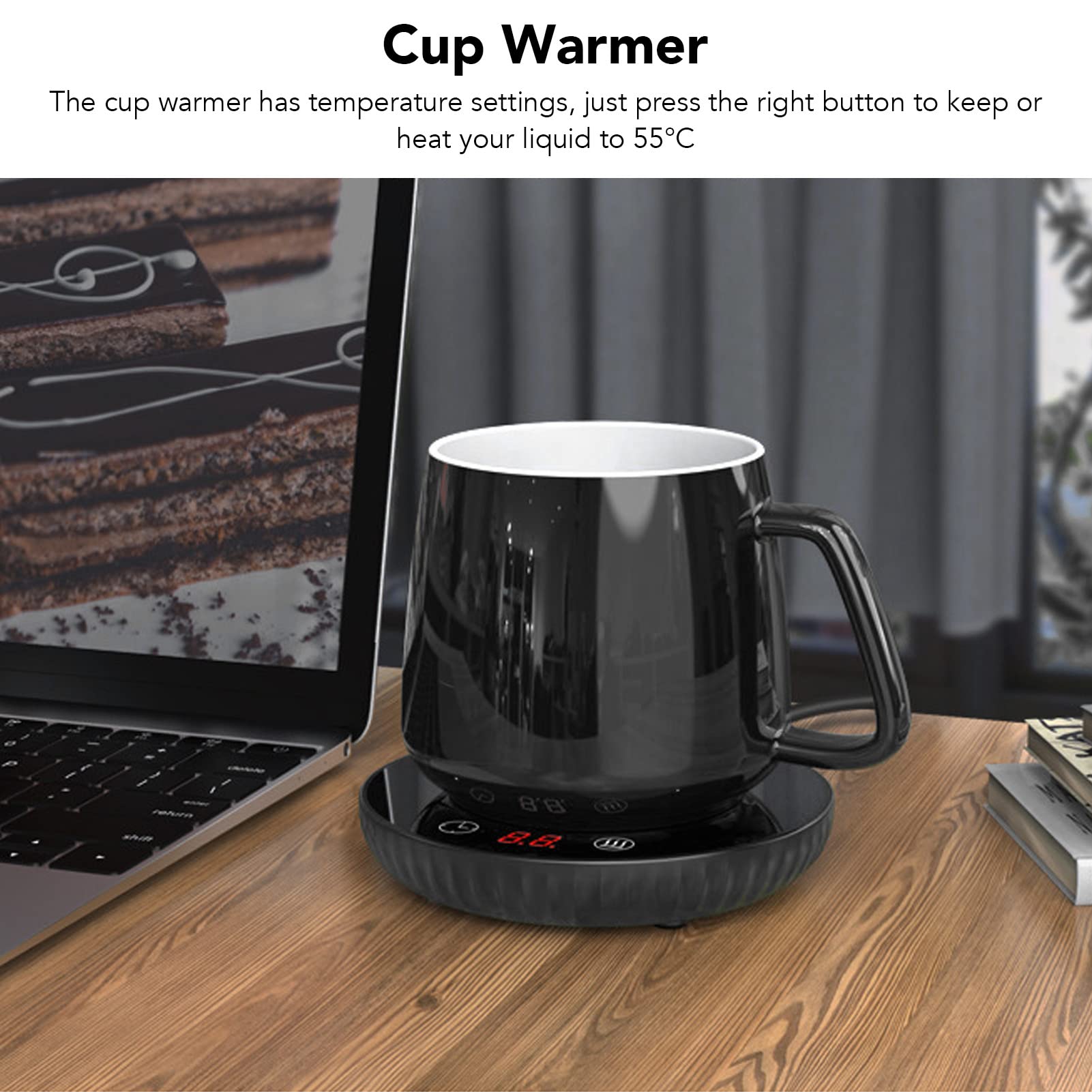 Electric Coffee Mug Warmer - USB-Powered Cup Warmer for Office, Home & Car | Keep Coffee, Tea & Beverages Hot | Perfect for Desk, Travel & Commuting (Black)