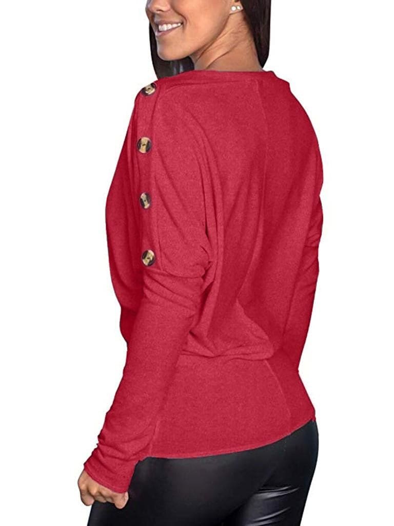 Lovevop Women's Casual Long Sleeve T-Shirt - Soft Solid Color Fall Shirt for Everyday Wear | Perfect for Work, Weekend Outfits & Layering in Cool Weather