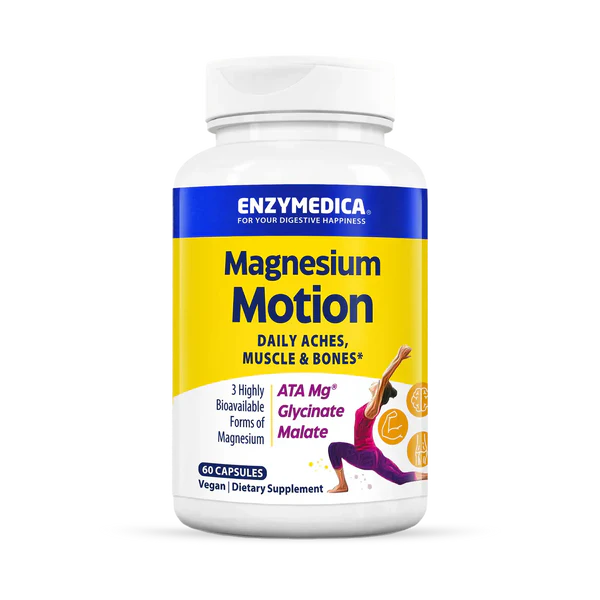 Enzymedica Magnesium Motion 60 Capsules - Premium Magnesium Supplement for Muscle Support & Relaxation - Ideal for Athletes, Fitness Enthusiasts & Stress Relief