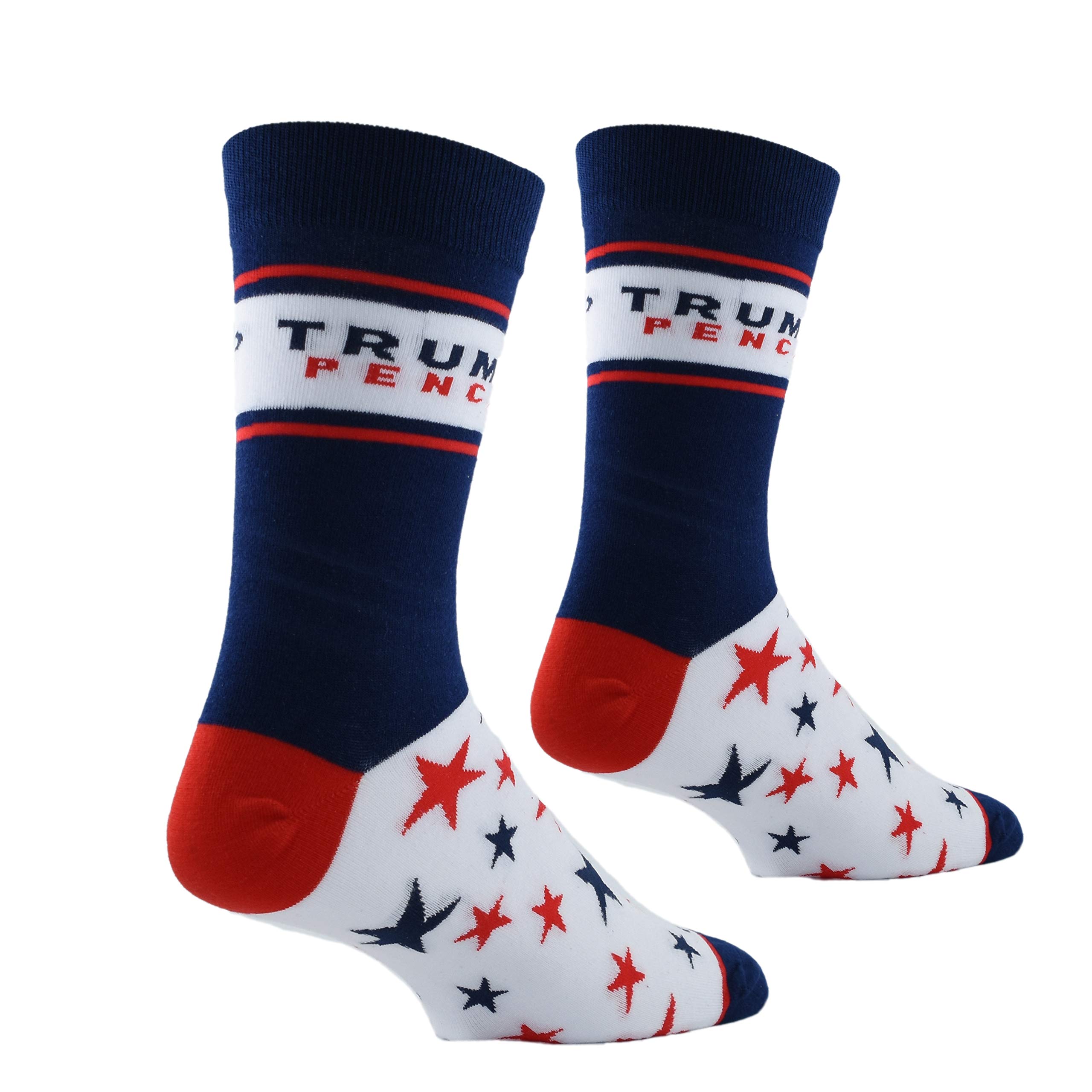Funny Trump Pence Graphic Print Crew Socks for Men & Women - Novelty Political Socks - Comfortable Large Size Socks for Casual Wear, Gifts & Costume Parties