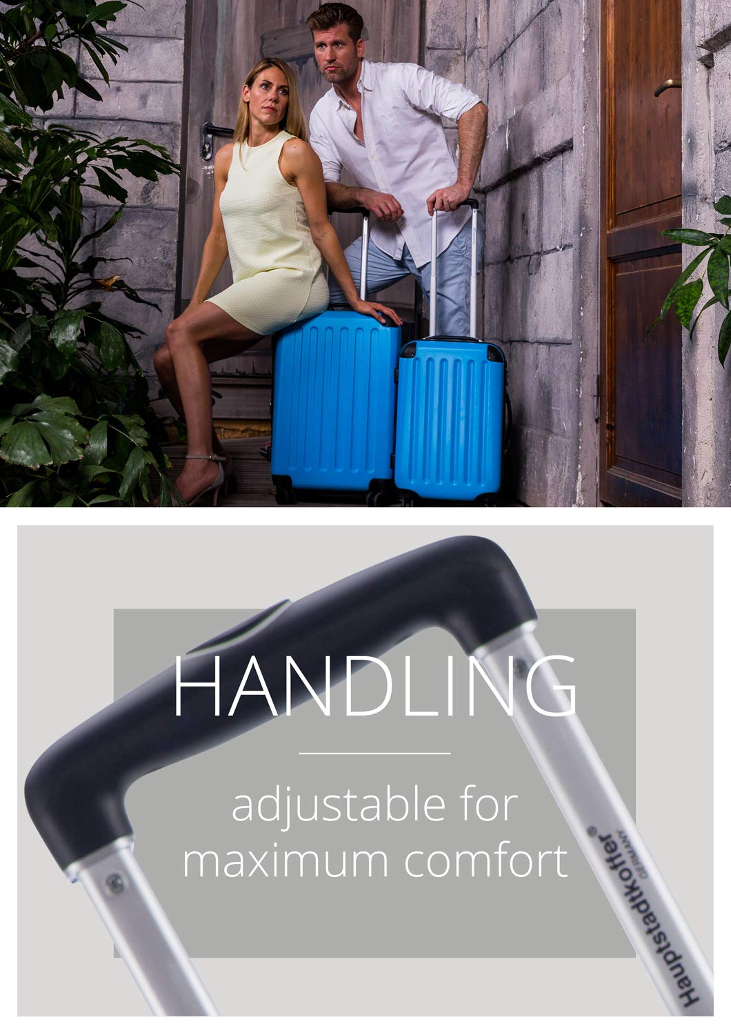 Premium Yellow 55cm Suitcase - Lightweight Durable Luggage for Travel, Business Trips & Weekend Getaways | Hauptstadtkoffer Brand