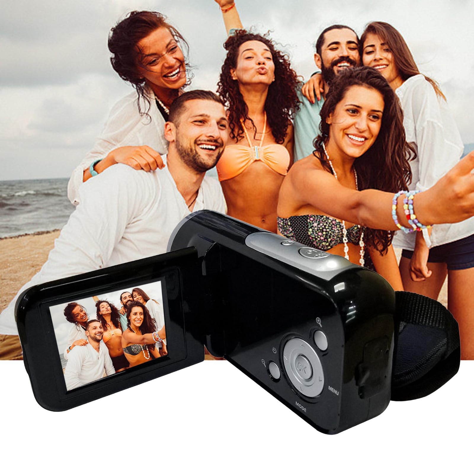 Upgraded Full HD 1080P Handheld Video Camcorder with 16x Digital Zoom, 2 Inch LCD Screen & DV Player - Perfect for Vlogging, Travel Videos, and Family Events - Great Gift for Beginners and Content Creators