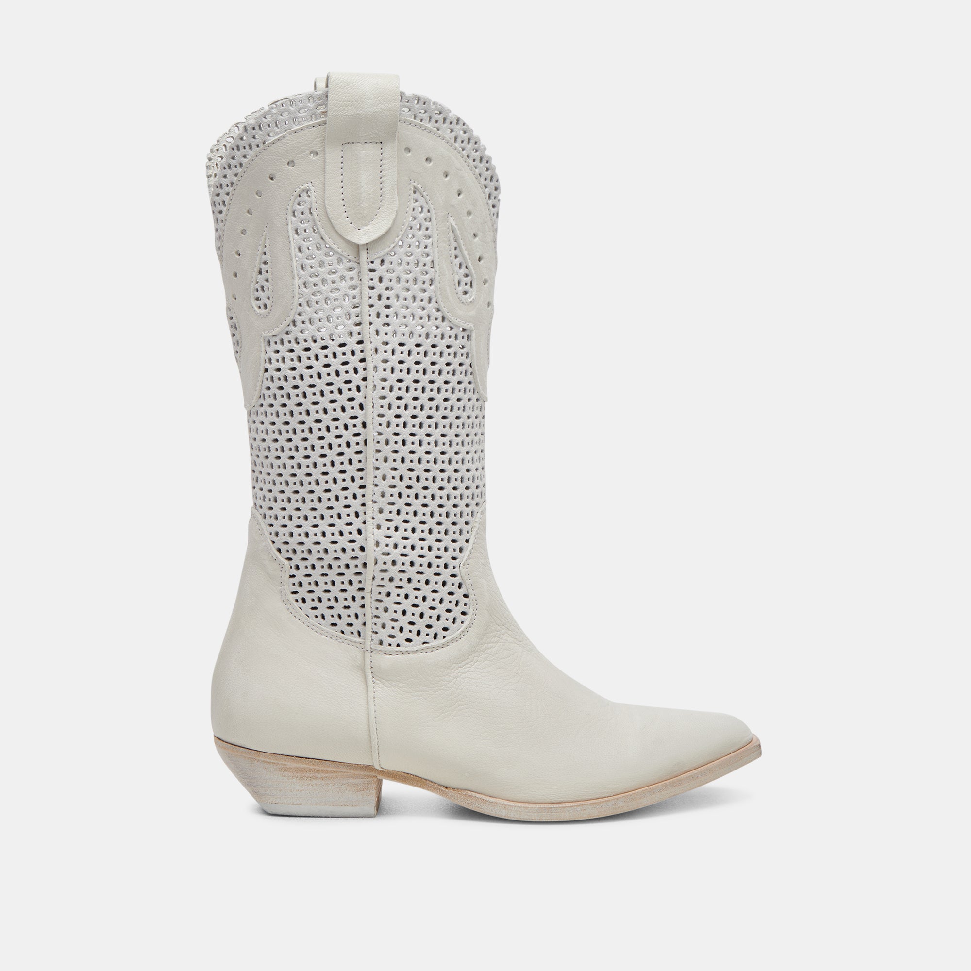Ivory Leather Ranch Boots for Women - Western Cowgirl Boots for Riding, Country Fashion & Outdoor Activities