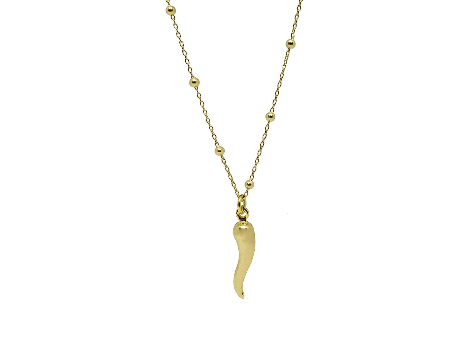Sterling Silver Enamel Cornicello Chili Pepper Horn Pendant Necklace - Italian Evil Eye Protection Charm Jewelry for Women, Perfect Gift for Birthday, Christmas & Everyday Wear