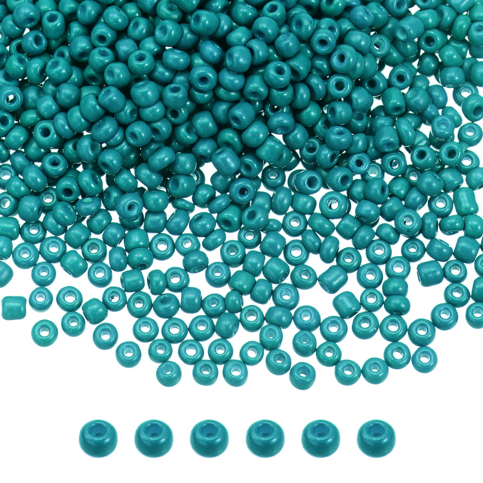 HARFINGTON 6000Pcs 3mm Small Glass Beads - 8/0 Round Loose Seed Beads for Jewelry Making, DIY Bracelets, Earrings, Rings - Blue Green - Perfect for Crafting, Scrapbooking & Home Decor Projects