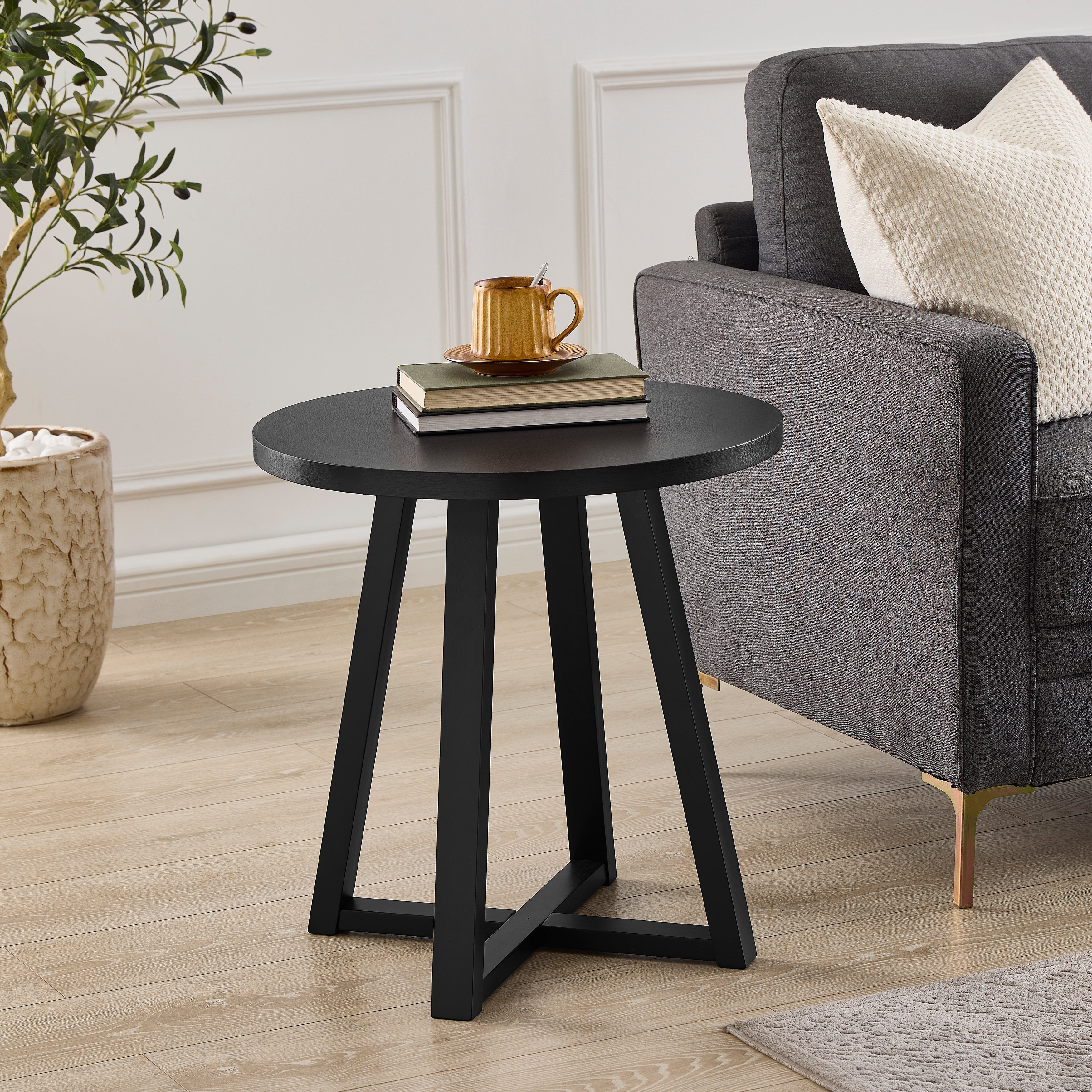 Modern Harmony Wood Oval End Table - Roundhill Furniture - Stylish & Functional Living Room Accent Table for Home Decor