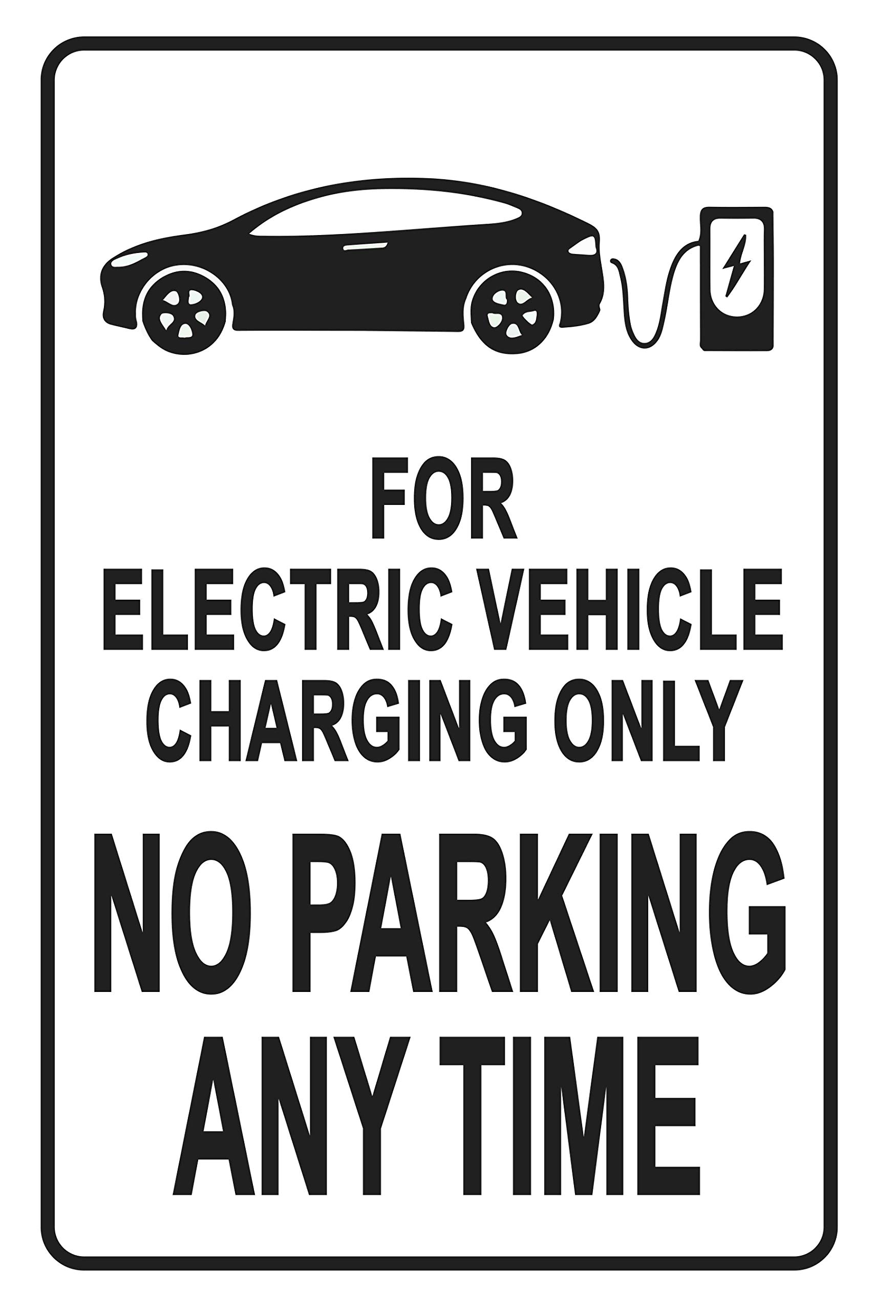 Electric Vehicle Charging Only - No Parking Sign | 14x10 Inch Rust-Free Aluminum with 3M Reflective Coating & UV Protection | Durable EV Charging Station Sign for Public Parking Lots, Garages & Commercial Spaces