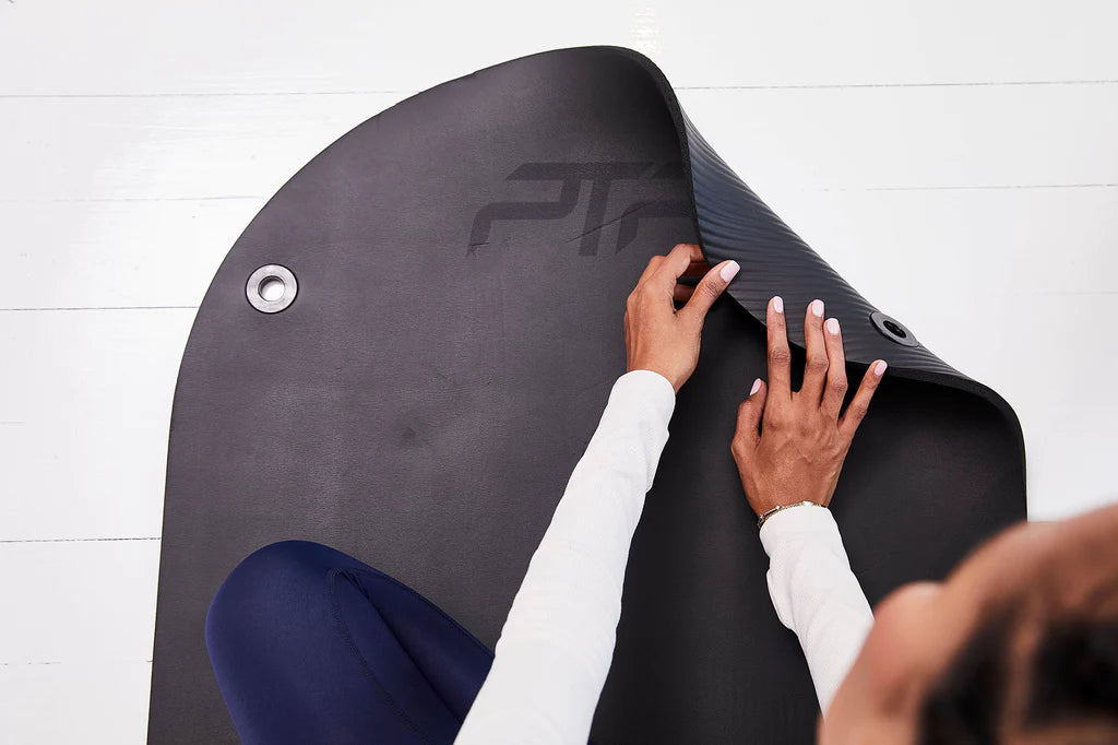 Extra Large 10mm Thick PTP Workout Mat for Home Gym, Yoga & Fitness - Non-Slip Black Exercise Mat for Floor Protection & Comfort