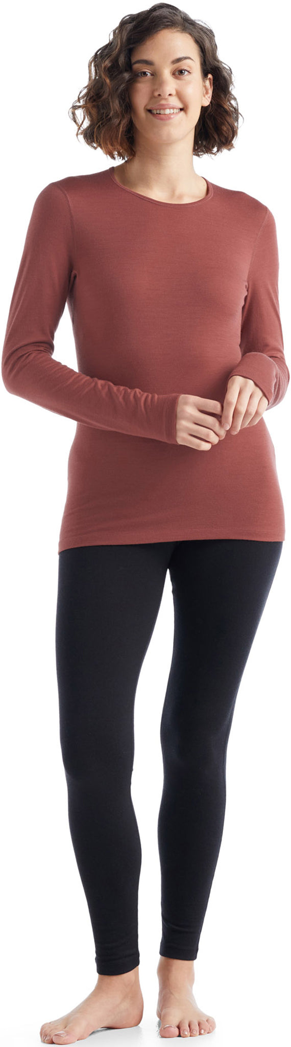 200 Oasis Long Sleeve Crewneck Women's Thermal Shirt - Soft Cotton Blend Base Layer for Winter, Fall & Outdoor Activities