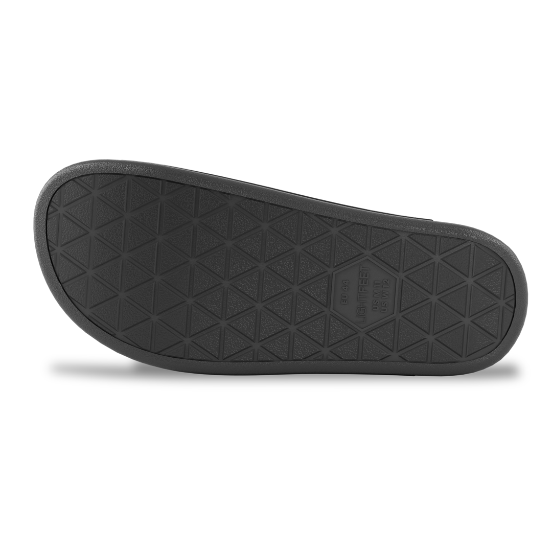 Lightfeet Single Strap Slides for Men & Women - Comfortable Black Sandals for Beach, Pool, and Home Use