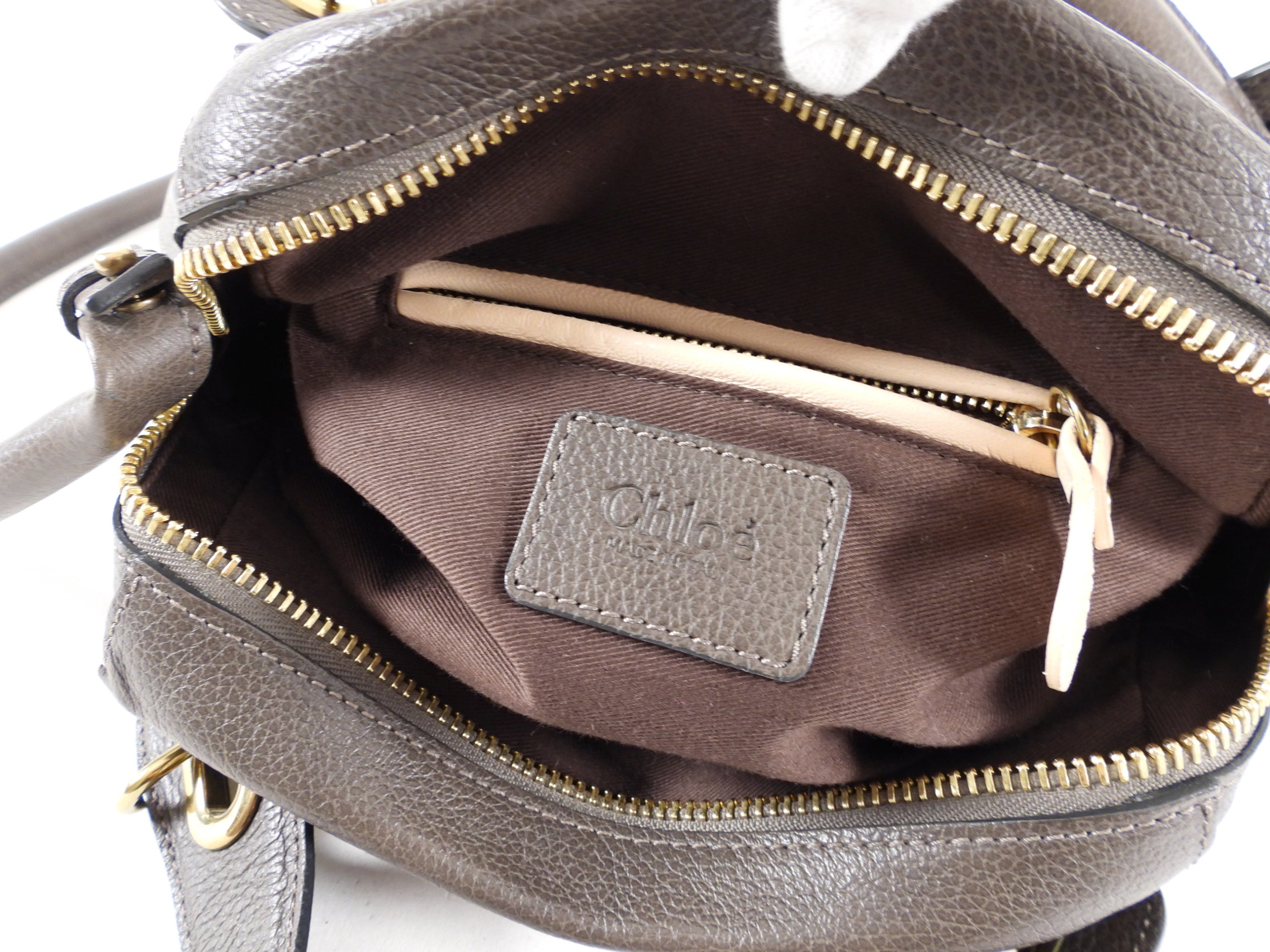Chloe Paraty Small Taupe Rock Two-Way Handbag - Luxury Leather Shoulder Bag & Crossbody Purse for Women | Perfect for Work, Travel & Everyday Use