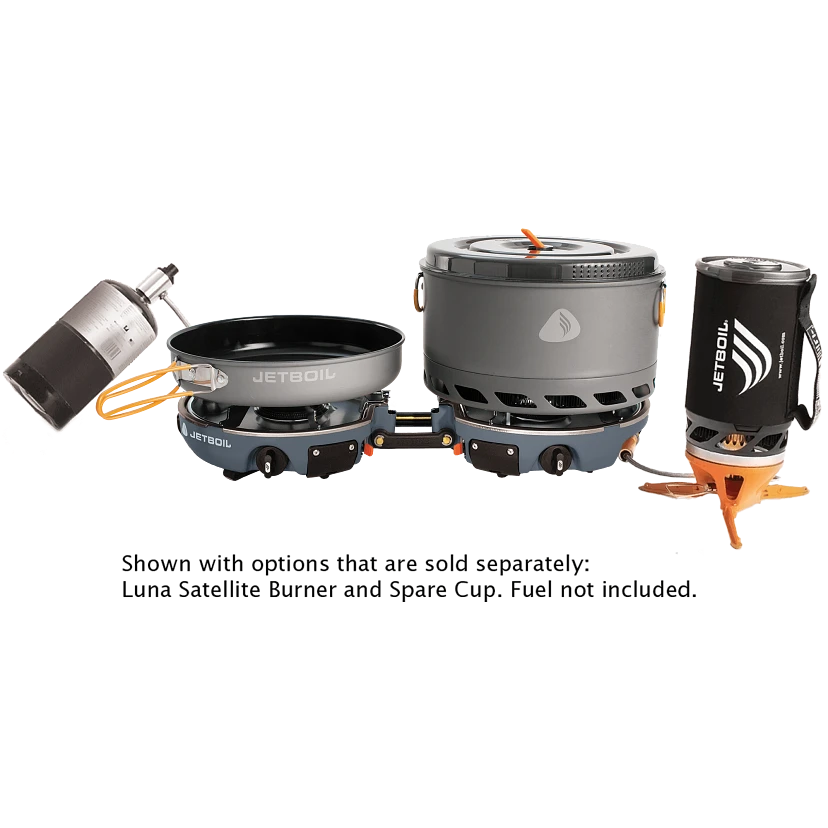 Jetboil Genesis 2 Basecamp System - Portable Camping Stove for Outdoor Cooking | Perfect for Backpacking, Hiking & Camping Trips (Grey)