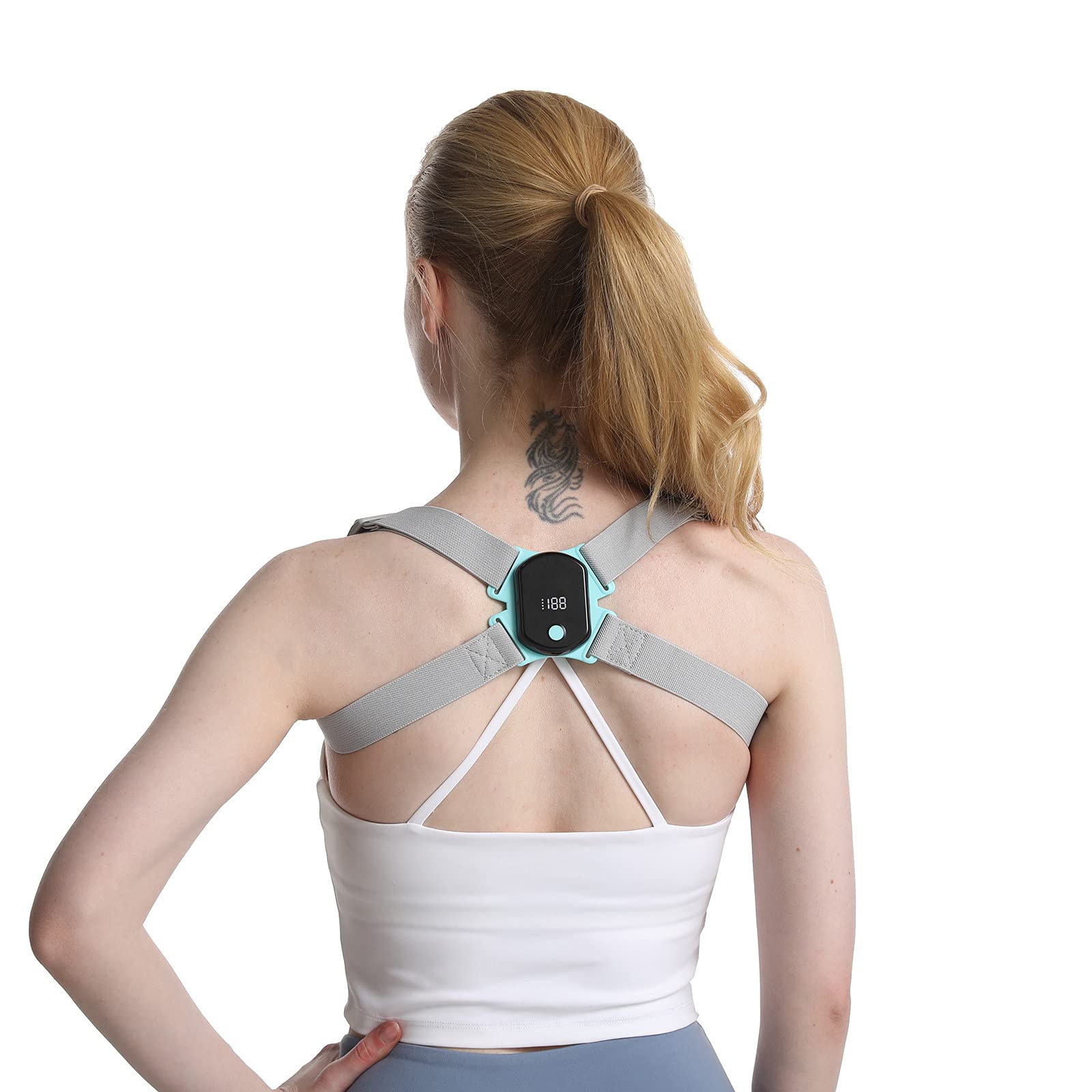 Smart Posture Corrector for Adults & Kids - Adjustable Shoulder Strap with Intelligent Sensor & Vibration Alerts - Back Brace Support for Office Work, Gaming & Studying - Universal Posture Correction Belt