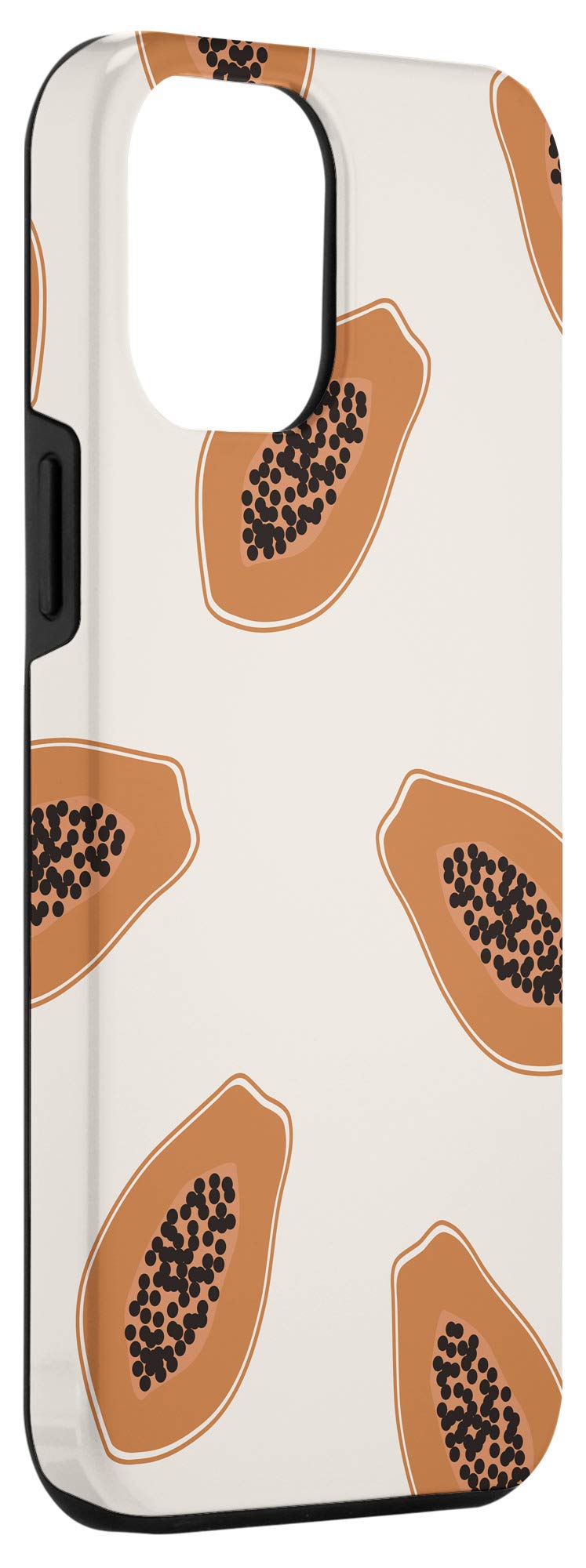 iPhone 12 Pro Max Case - Papaya Pattern Boho Style Phone Cover with Neutral Summer Colors | Perfect Gift for Women & Girls, Ideal for Vacation, Beach Trips and Everyday Use