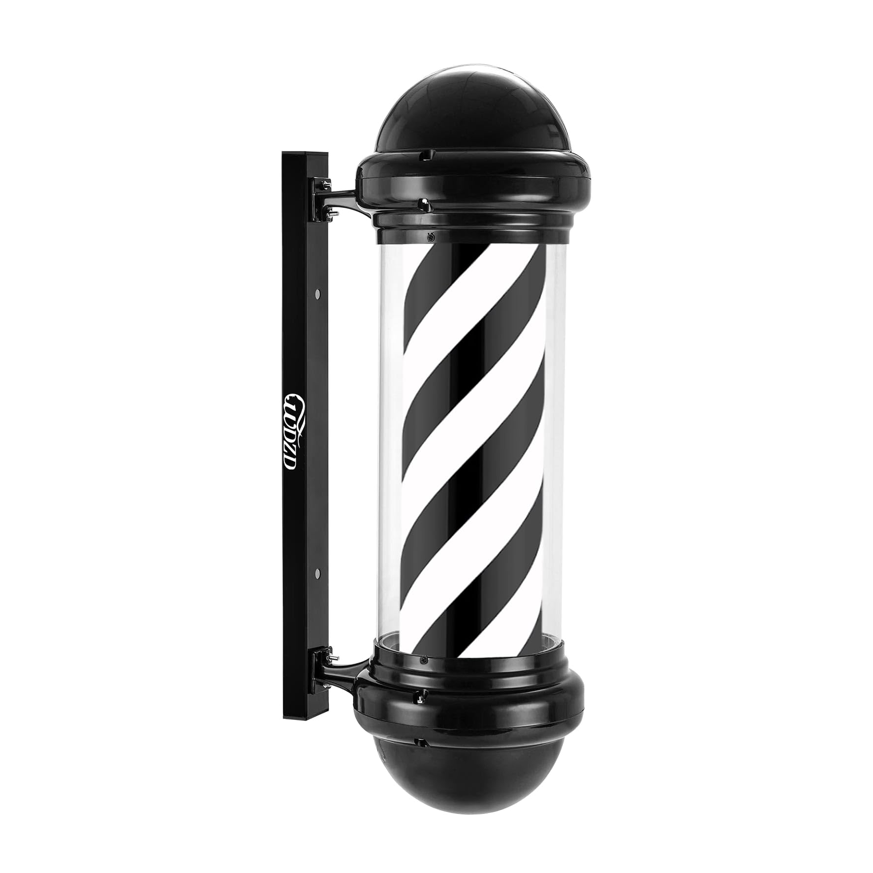 73cm WDZD Barber Pole - Black & White Swirling LED Light for Barber Shops, Energy Saving & Bright - Perfect for Hair Salons, Barber Studios & Vintage Decor