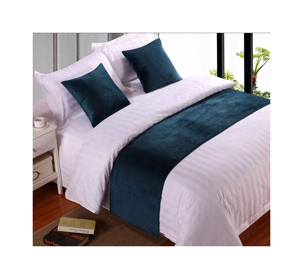 Luxury Velvet Bed Runner & Scarf - Solid Color King Size Bedspread Coverlet, Elegant Bed Throw for Foot of Bed - Perfect for Hotel Bedding, Home Decor, and Master Bedroom Styling