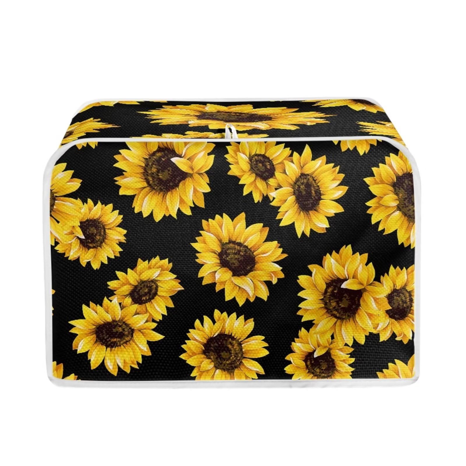 Sunflower Print 4-Slice Toaster Cover - Dustproof Kitchen Appliance Protector for Bread Maker, Microwave & Countertop Decor - Perfect Housewarming Gift for Women & Home Chefs
