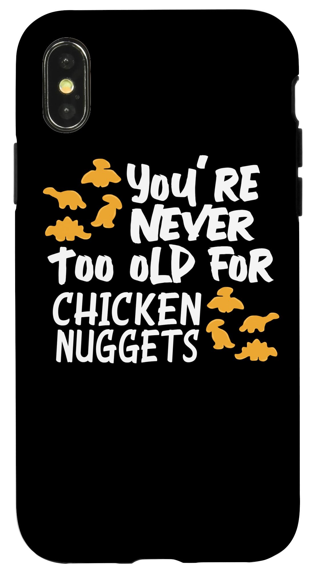 iPhone X/XS Case - Funny Dino Chicken Nuggets Design for Kids & Men - Perfect Gift for Birthday & Daily Use