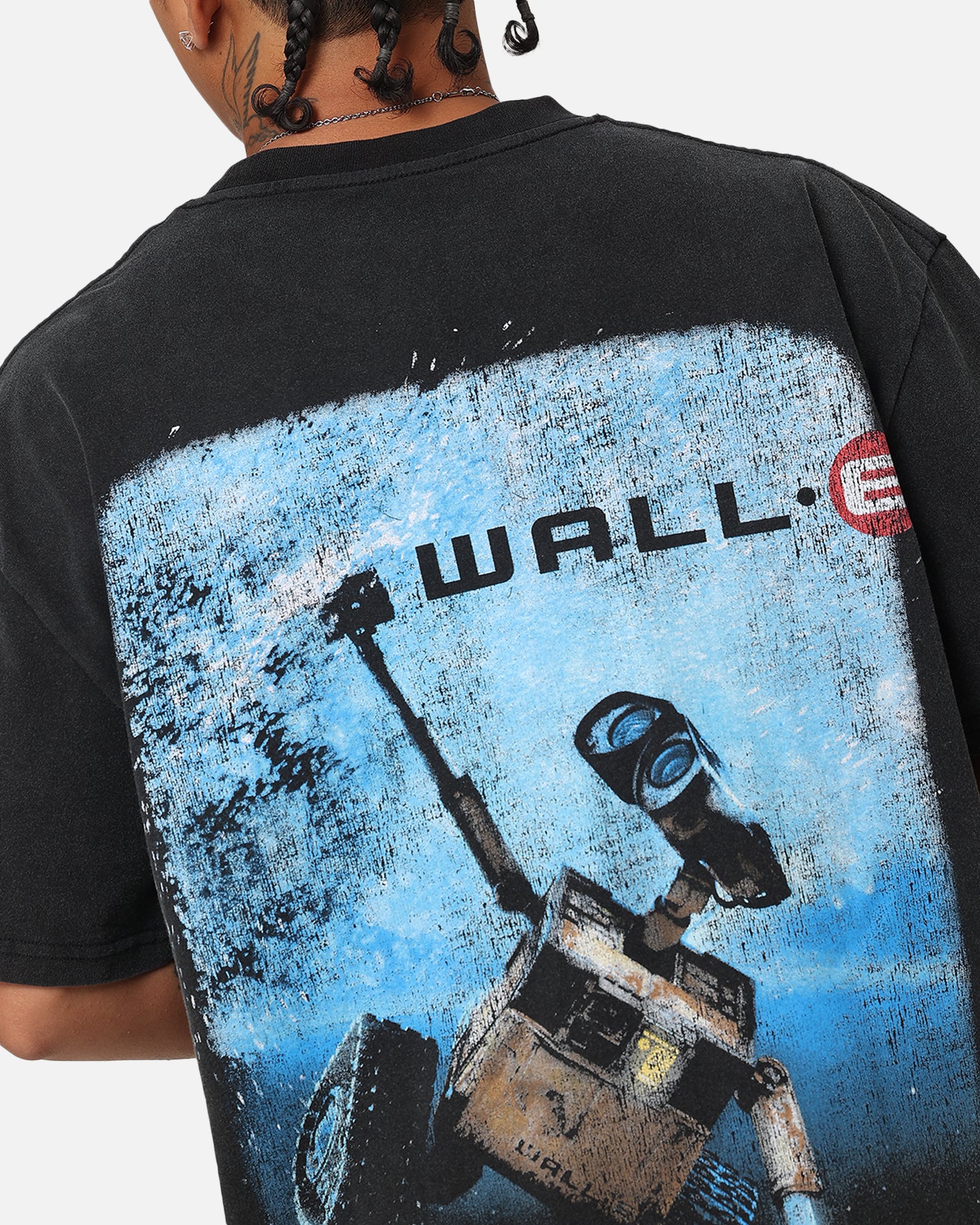 Vintage Black Wall.E Heavy T-Shirt - American Thrift X Pixar Collaboration | Perfect for Cosplay, Movie Nights & Disney Fans