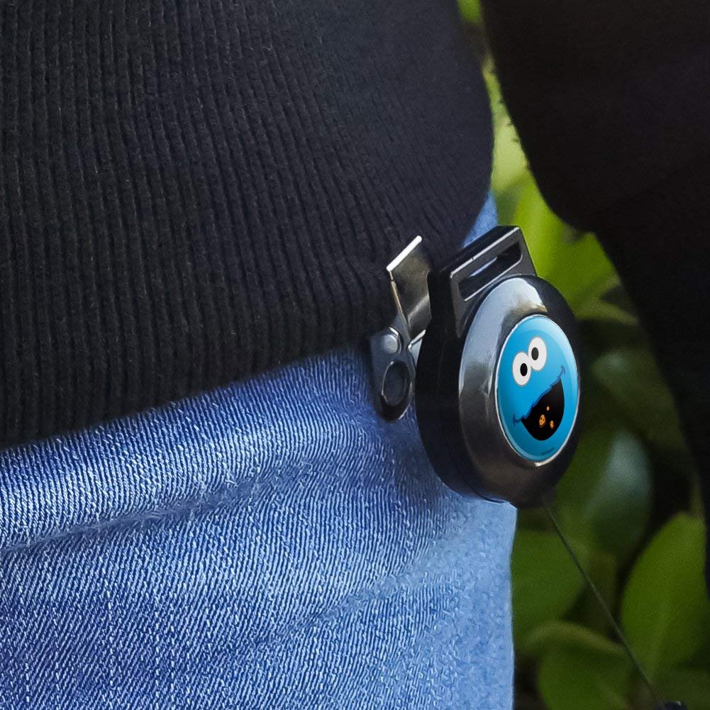 Sesame Street Cookie Monster Face Lanyard Retractable Reel Badge Holder - Fun ID Card Holder for Teachers, Kids & Fans - Perfect for School, Work & Conventions