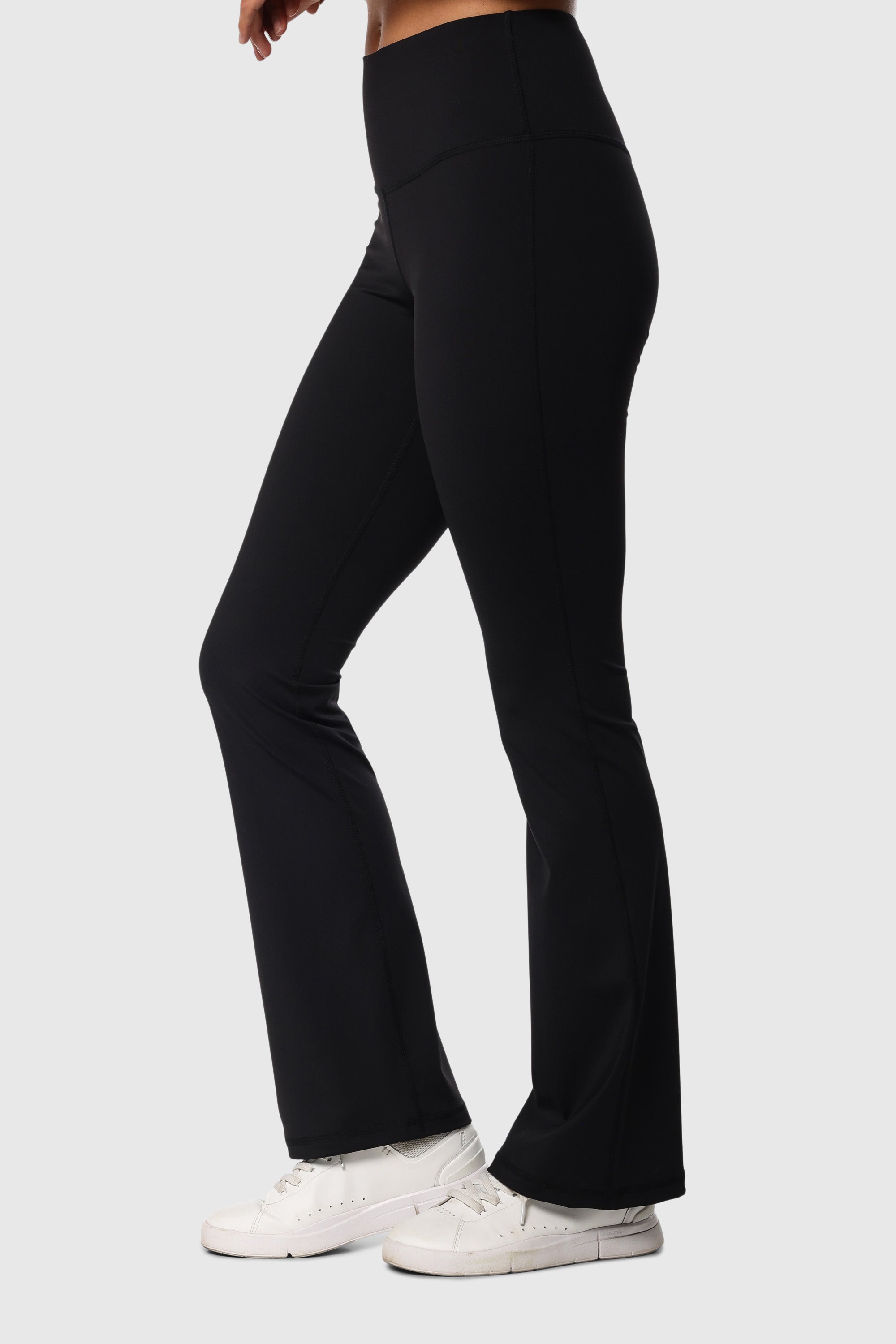 High Waist Flared Leggings for Women - Stretchy Black Yoga Pants with Side Pockets | Perfect for Yoga, Workouts & Casual Wear