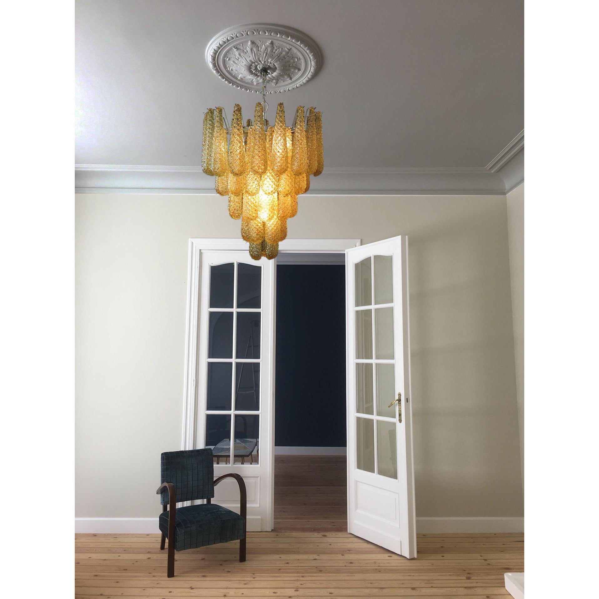 Murano Glass Water Drop Chandelier - Elegant Handcrafted Venetian Lighting for Dining Room, Bedroom & Entryway