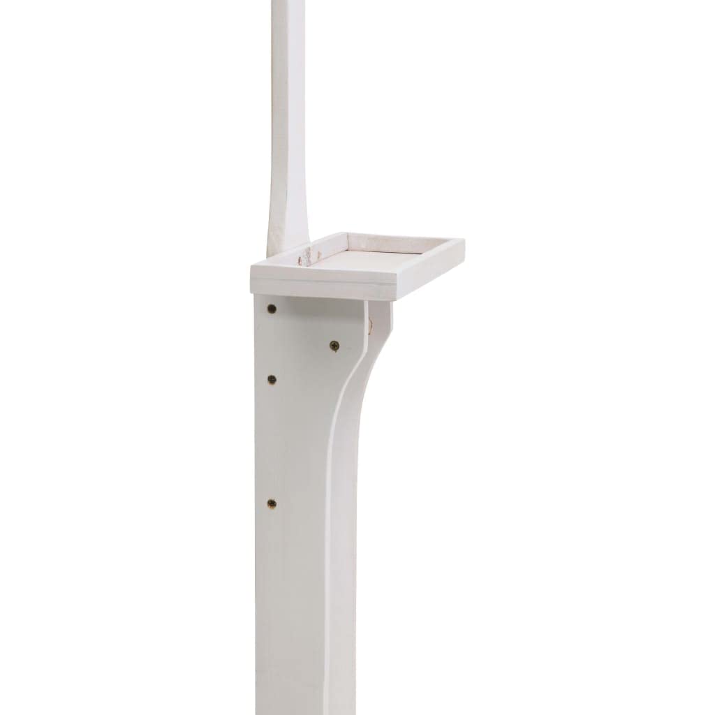 CHARMMA Outdoor Shower with Solid Teak Wood Stand & Steel Shower Head - Freestanding Garden Shower for Poolside, Beach, Backyard - Weather-Resistant White Outdoor Shower 29.5