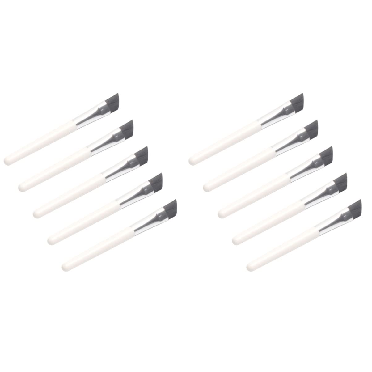 Beaupretty 10-Piece Lip Gloss & Eyebrow Brush Set - Angled Brow Brush, Mini Brow Brush, Spoolie - Travel Makeup Brushes Kit for On-the-Go Beauty & Professional Makeup Application