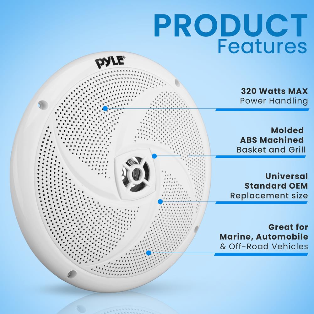 8 Inch Marine Grade Waterproof Boat Speakers - High Performance Audio for Boats, RVs & Outdoor Adventures