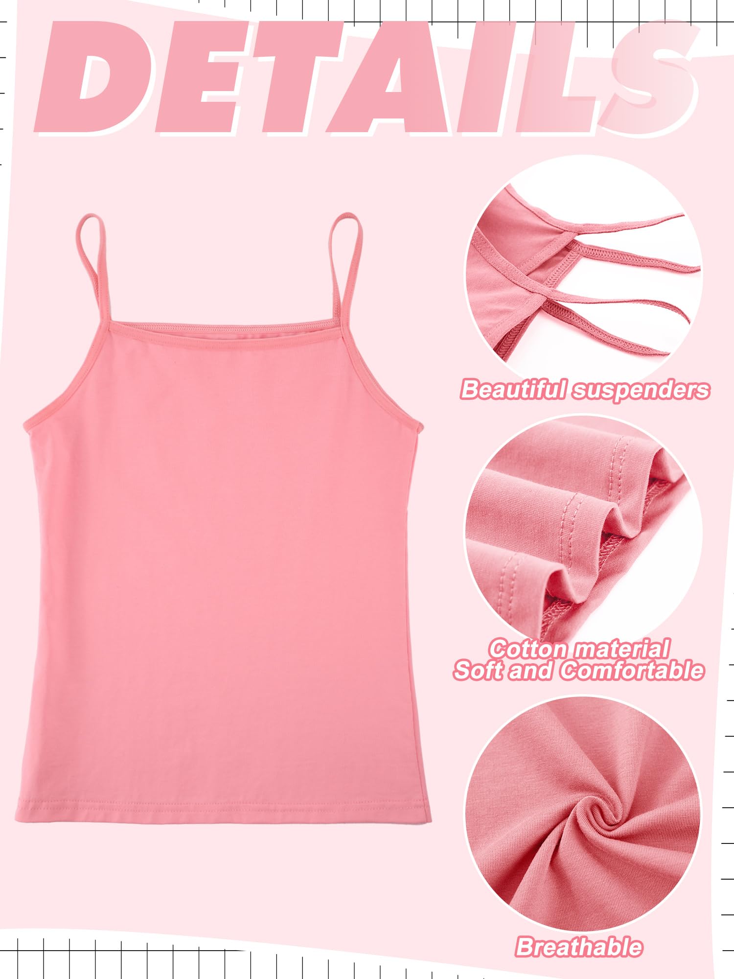 Geyoga 6 Pack Girls Dance Tank Tops - Racerback Crop Tops for Ballet, Gymnastics & Dance | Breathable Sleeveless Performance Wear for Kids & Teens | Perfect for Dance Class, Recitals & Practice