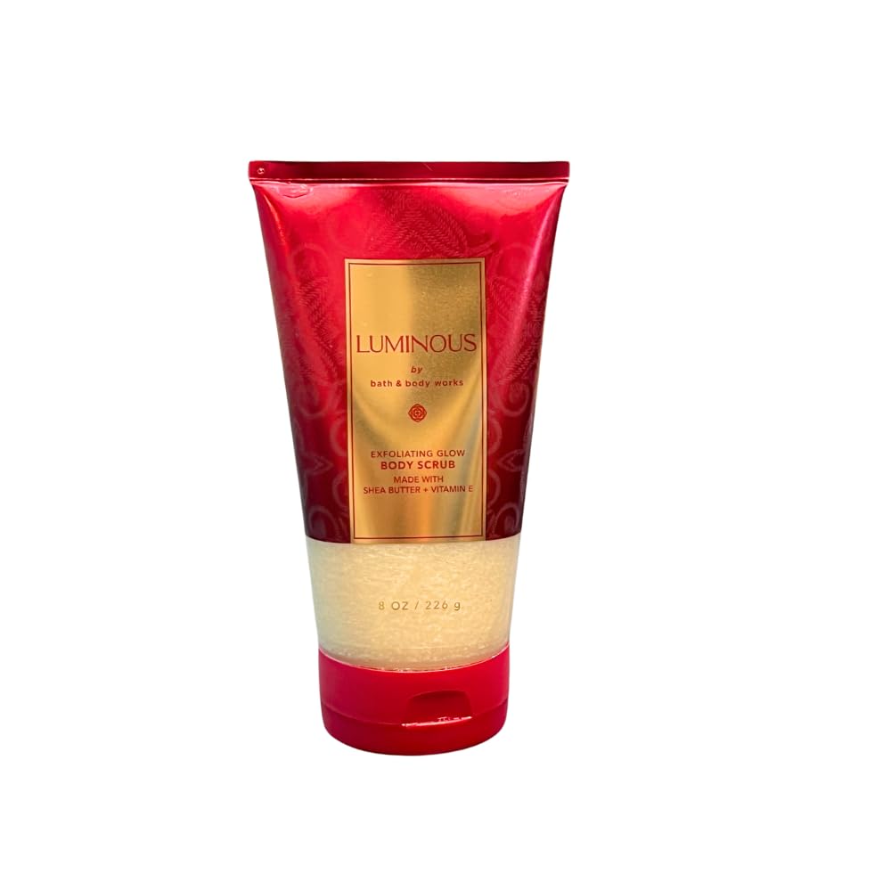 Bath & Body Works LUMINOUS Exfoliating Body Scrub & Ultra Hydrating Body Cream 2-Piece Gift Set with Blue Bow - Perfect Holiday Gift for Women, Spa Day Essential, Self-Care Luxury