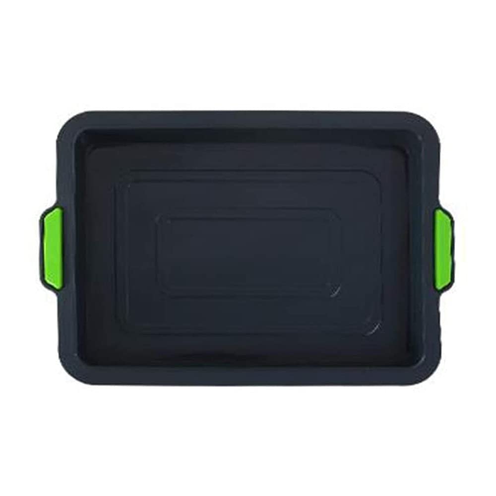 JJSPP Square Silicone Baking Pan - Non-Stick Cake Mold for Bread, Muffins & Desserts - High Temperature Resistant Bakeware for DIY Baking - Perfect for Home Kitchens & Professional Bakeries (Black)