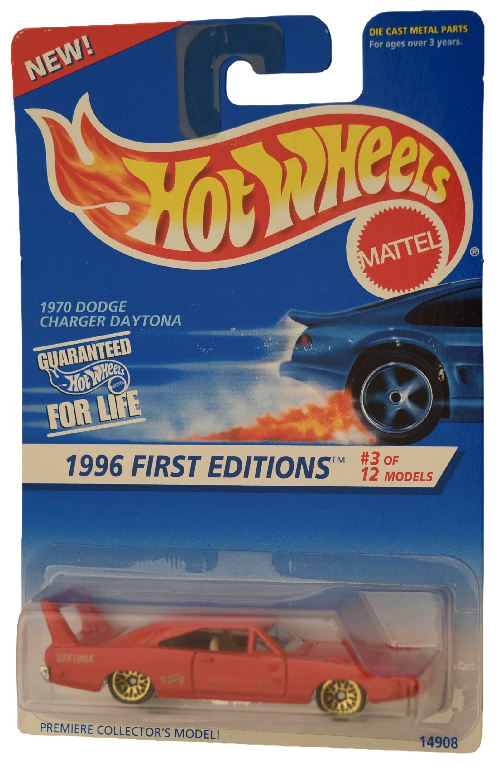 Hot Wheels 1970 Dodge Charger Daytona Die-Cast Car with Gold Wire Wheels - Red Collectible Toy Car for Kids & Adults - Perfect for Play, Display & Racing Collections