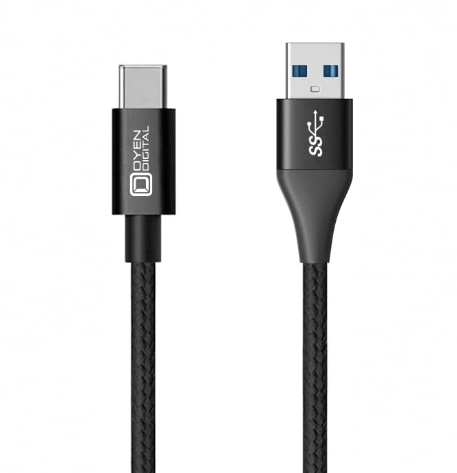 Oyen Digital USB-C to USB-A Cable 3.3ft (1.0M) - Fast Charging & Data Sync for Smartphones, Tablets, Laptops - Perfect for Home, Office & Travel Use