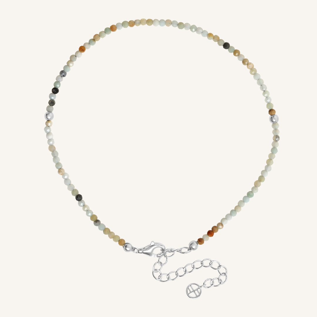 Amazonite Anklet Bracelet - Stone of Courage & Confidence - Perfect for Yoga, Meditation & Spiritual Healing Jewelry