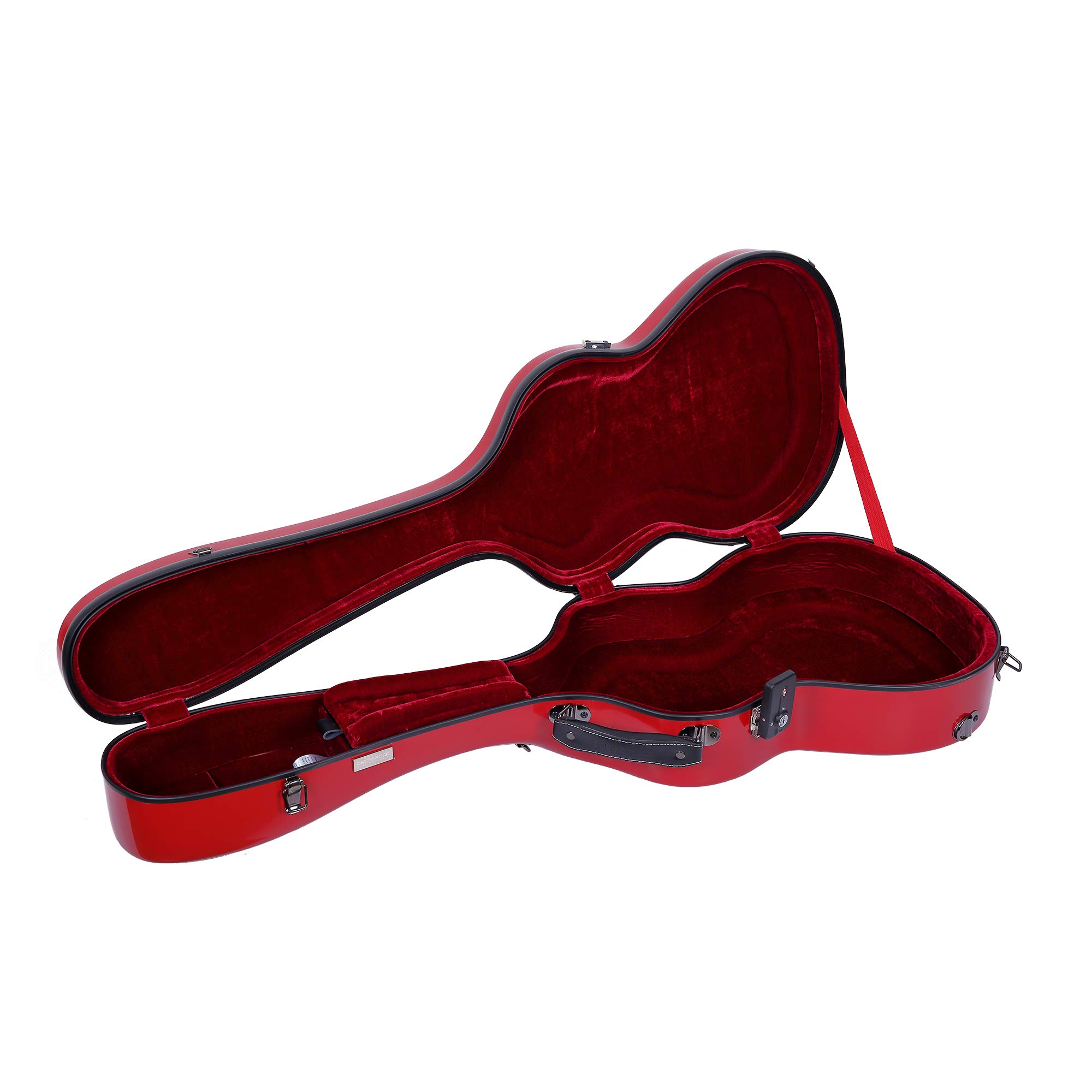 Crossrock CRF1000CTRD 3/4 Size Fiberglass Hardshell Classical Guitar Case - Backpack Style, Red | Durable Protection for Travel & Performance