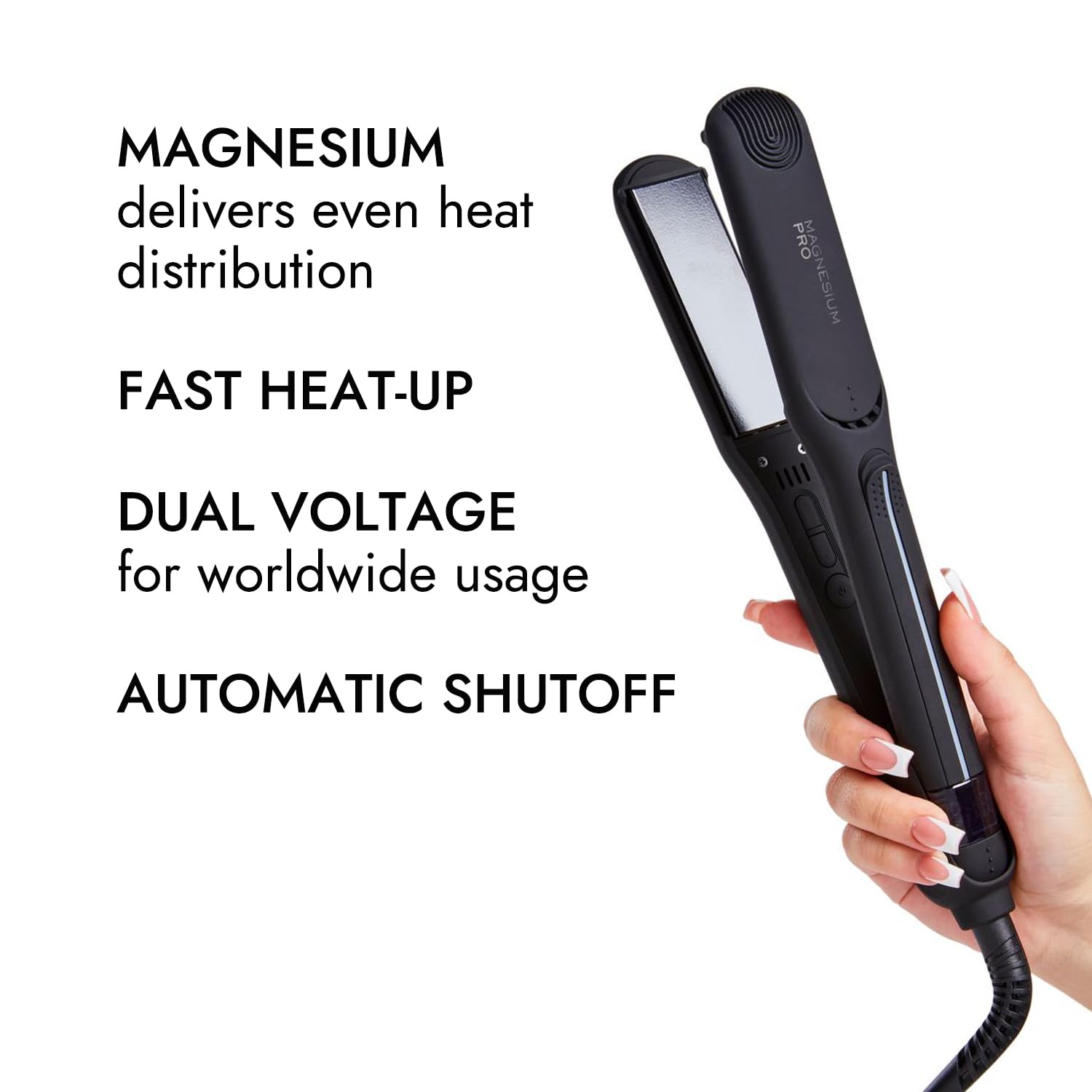 1.25 Inch Ion Magnesium Flat Iron - Professional Hair Straightener for Smooth & Shiny Hair - Perfect for Home & Salon Use