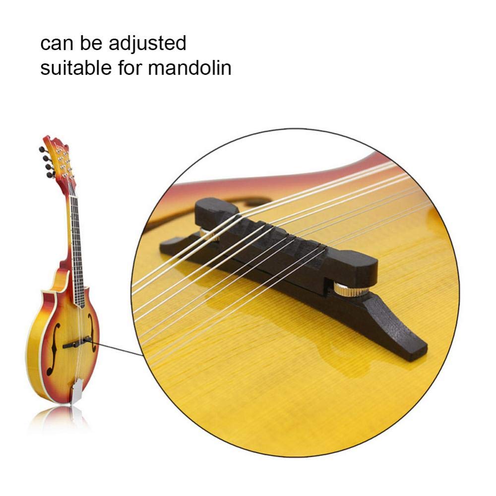 Adjustable Compensated Rosewood Mandolin Bridge Replacement for Martin Acoustic Guitar - Perfect for Bluegrass, Folk & Country Music Performances