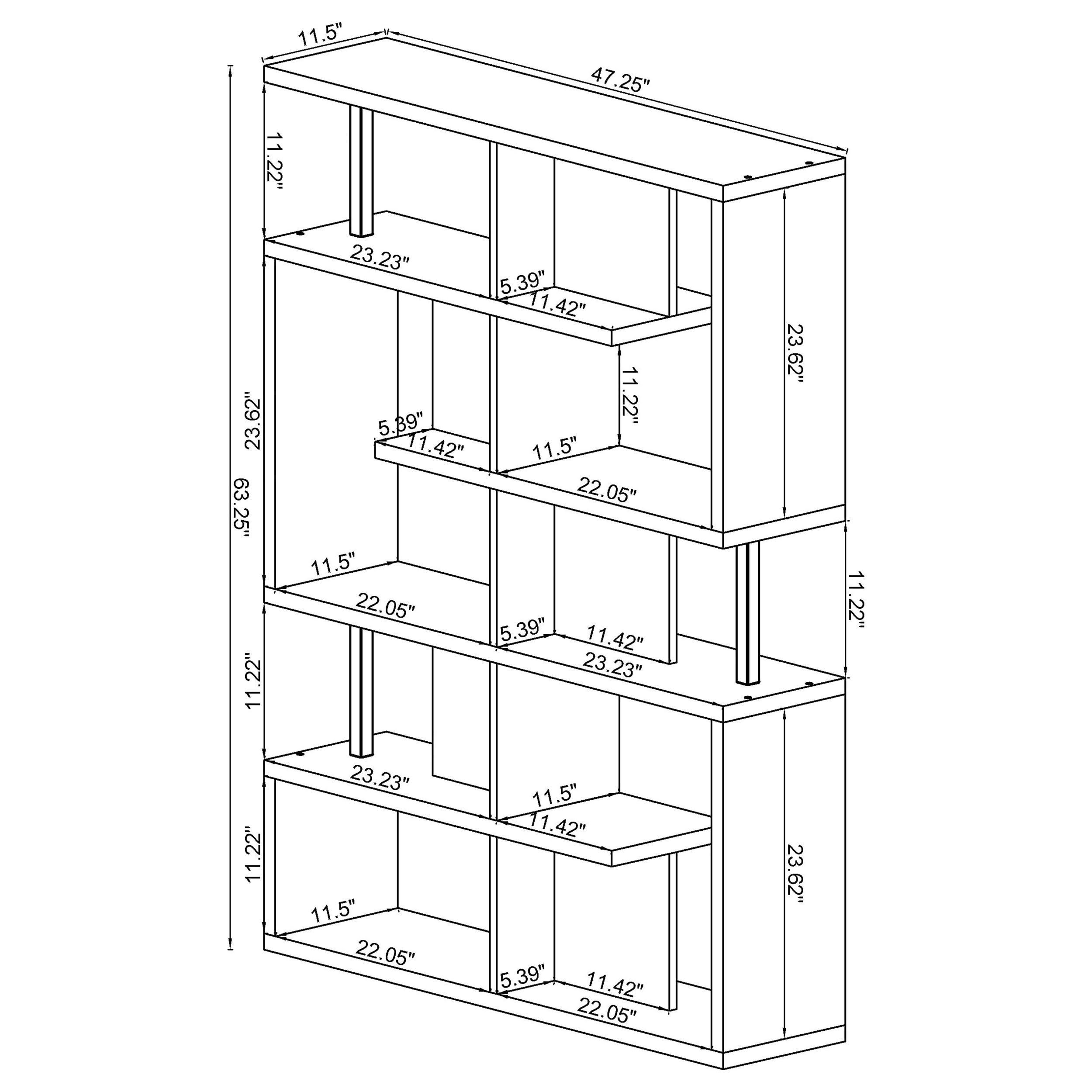 5-Tier White and Chrome Bookcase Shelf - Modern Storage Solution for Living Room, Bedroom, Office & Study Room Organization