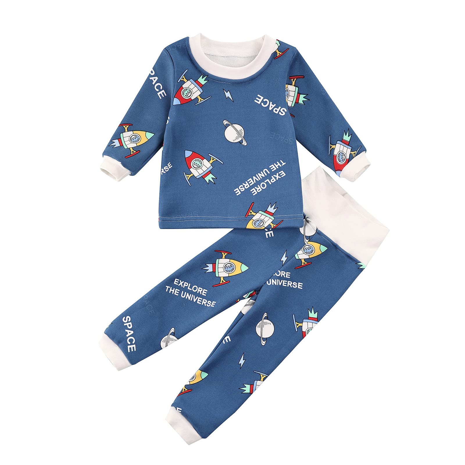 Baby Winter Clothes Set for Boys & Girls - Warm Long Sleeve Sweatshirt & Pants Outfit | Newborn Infant Solid Color Winter Wear | Perfect for Cold Weather, Outdoor Play & Family Photos