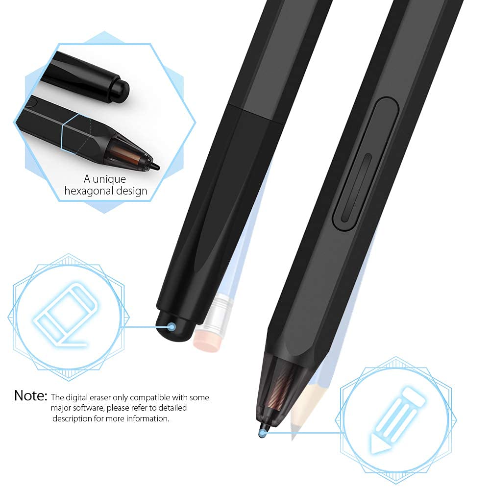 XP-PEN Deco 02 Graphic Drawing Tablet with Battery-Free Pen - 8192 Pressure Levels, Eraser & Express Keys (Black) | Perfect for Digital Art, Animation & Online Teaching