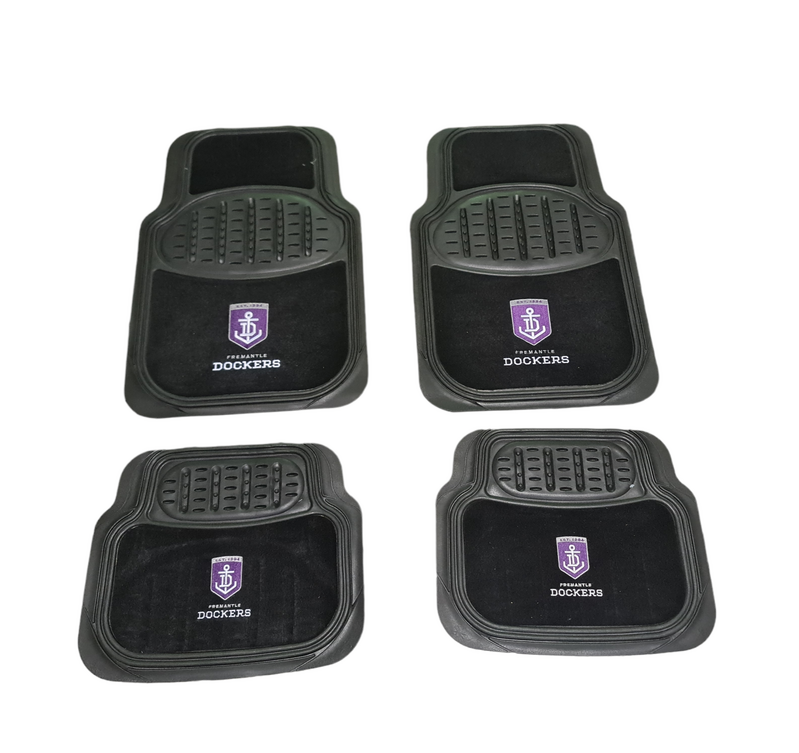 AFL Floormats Fremantle Dockers Set of 4 Car Mats - Premium Car Floor Mats for AFL Fans, Perfect for Cars, Trucks & SUVs - Show Your Team Spirit on the Road!