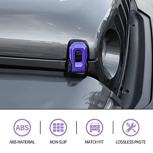CheroCar Hood Lock Latches Cover for 2018-2021 Jeep Wrangler JL JLU & 2020-2021 Gladiator JT - Dark Purple Jeep Accessories for Off-Road Protection & Style Enhancement