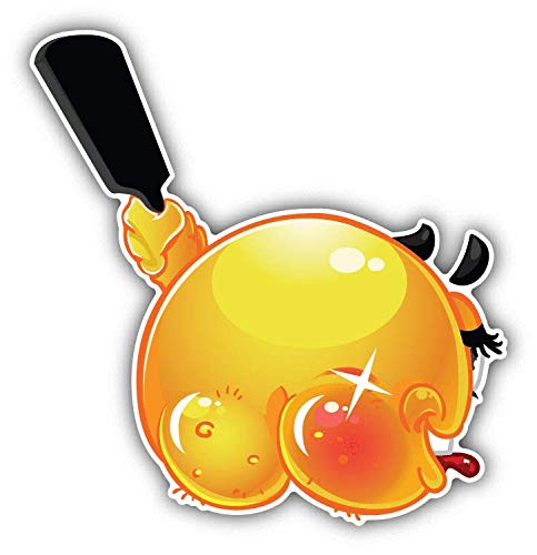 Funny Smile Bit Vinyl Decal Sticker - Waterproof Car Bumper Sticker 5 Inch for Adult Parties, Vehicles & Home Decor