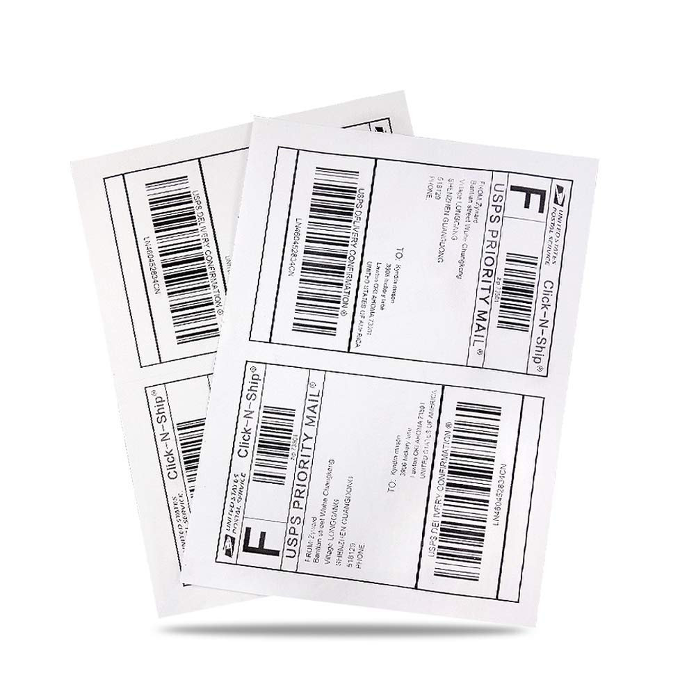 8.5 x 5.5 Inch Half Sheet Self-Adhesive Shipping Labels for Laser & Inkjet Printers - 5000 Labels Pack - Perfect for E-commerce, Small Business & Package Shipping