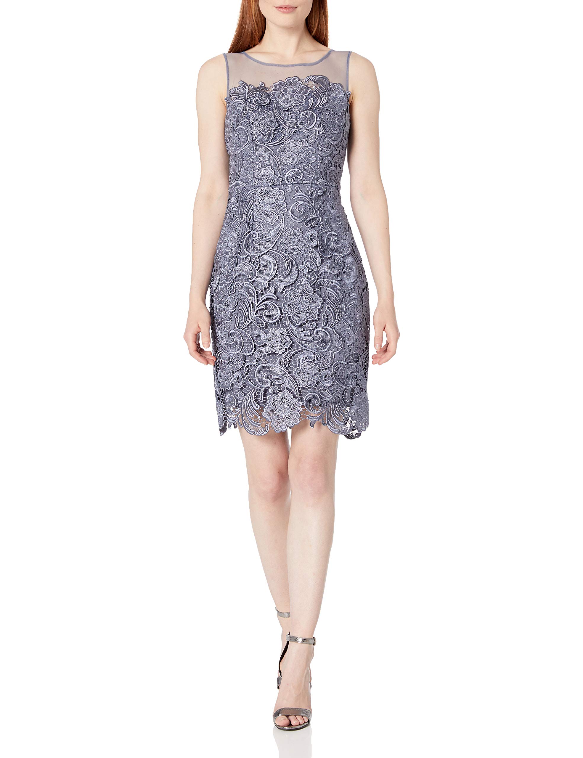 Elegant Women's Sleeveless Lace Illusion Dress for Wedding, Party & Special Occasions | Breathable Summer Formal Gown