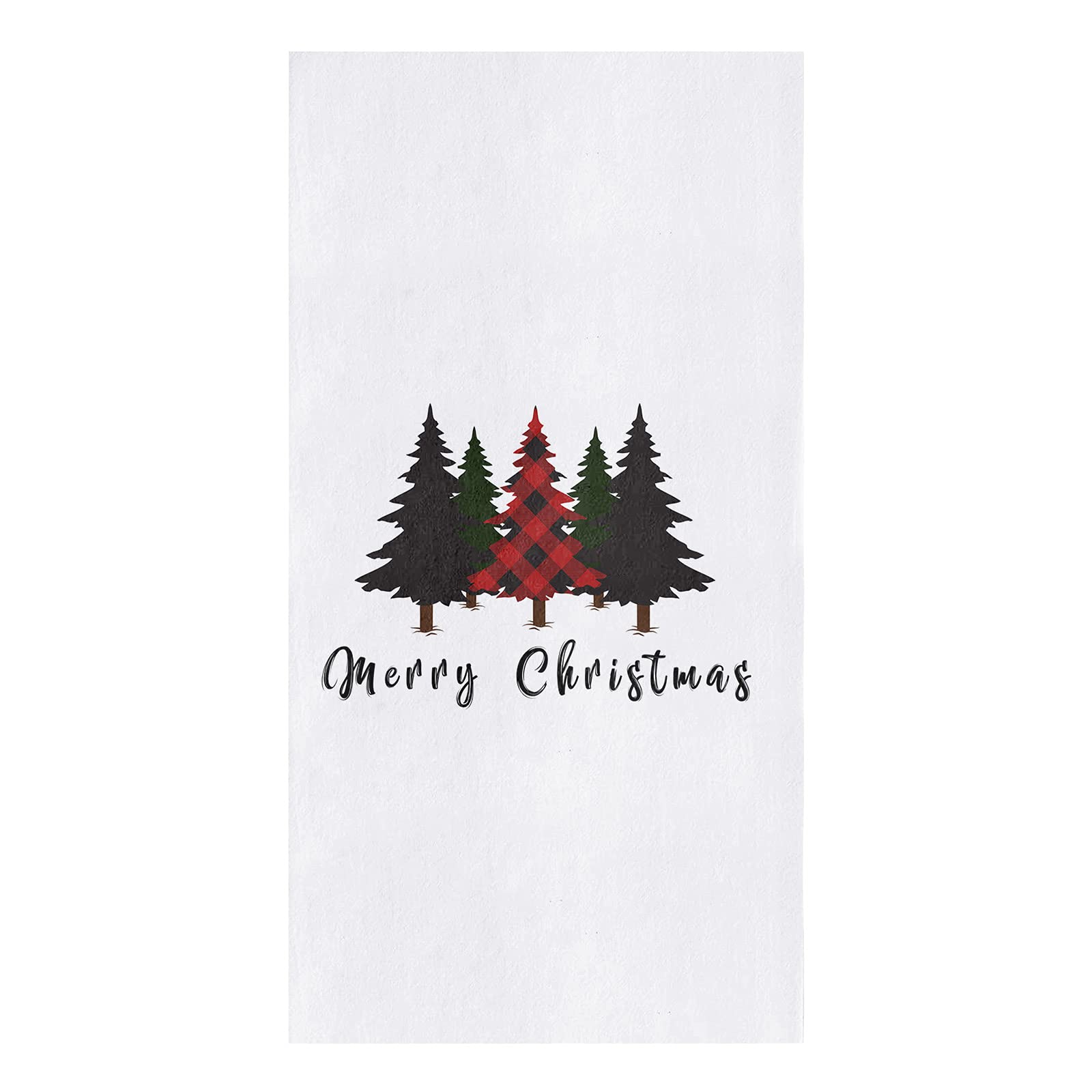 Premium Microfiber Kitchen Towels Set - 1 Pack Red White Checked Christmas Tree Design | Super Absorbent & Quick-Drying Dish Towels | Soft Hand Cloths for Kitchen, Bathroom, Hotel, Gym & Spa | 18