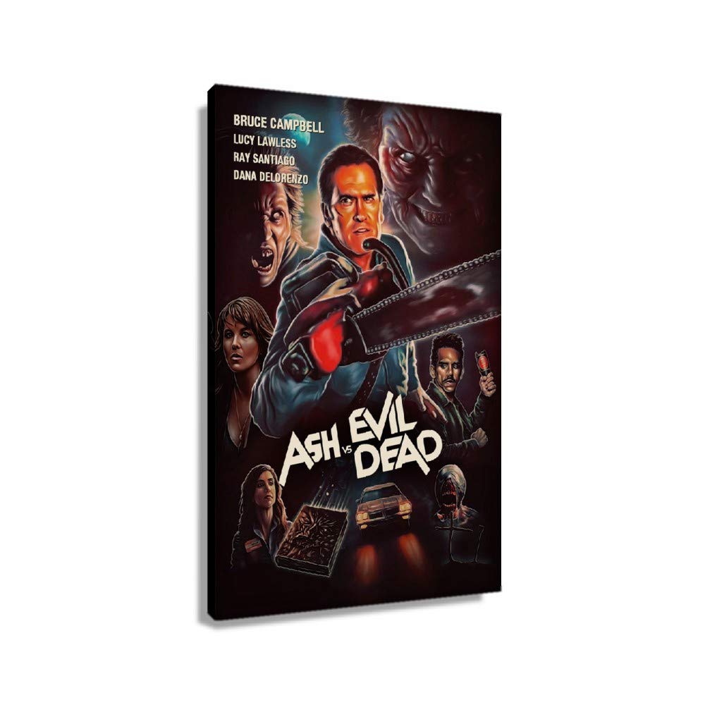 Evil Dead Horror Movie Poster - Framed Canvas Wall Art (24x36 inches/60x90cm) - Gothic Home Decor for Living Room, Office & Movie Theater - Perfect Gift for Horror Fans & Halloween Party Decorations