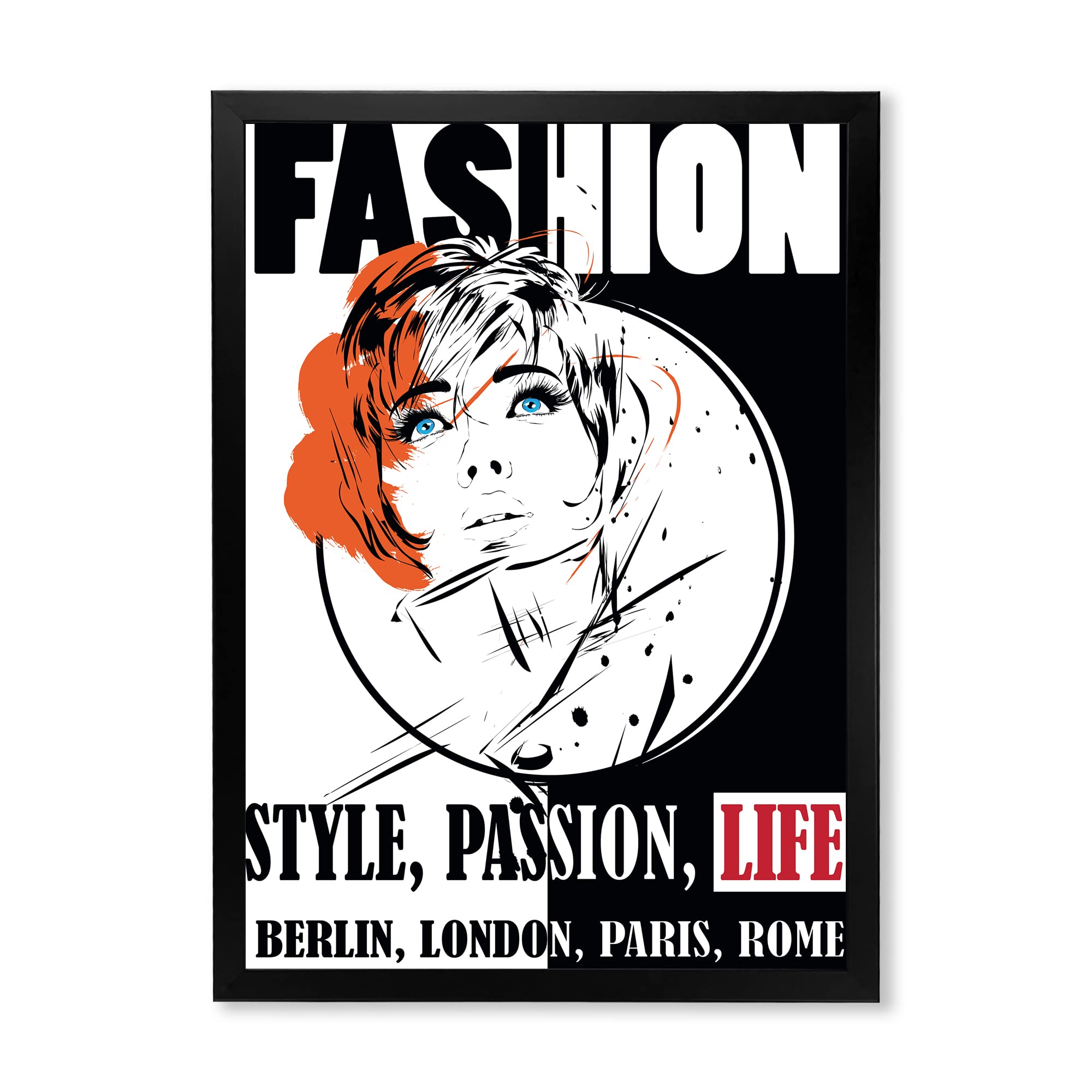 Vintage Framed Wall Art for Girls - DesignQ Style Passion Life Fashion - Perfect for Bedroom, Nursery & Teen Room Decor